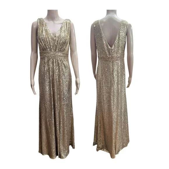 plunging v neck crinkle chiffon bridesmaid dress Duntery Plunging V-neck Ruched Chiffon Dresses With Slit, Regency main image 0